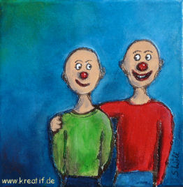 Kumpel, 20 x 20 Acryl auf Leinwand, 2014, Schattenfugenrahmen